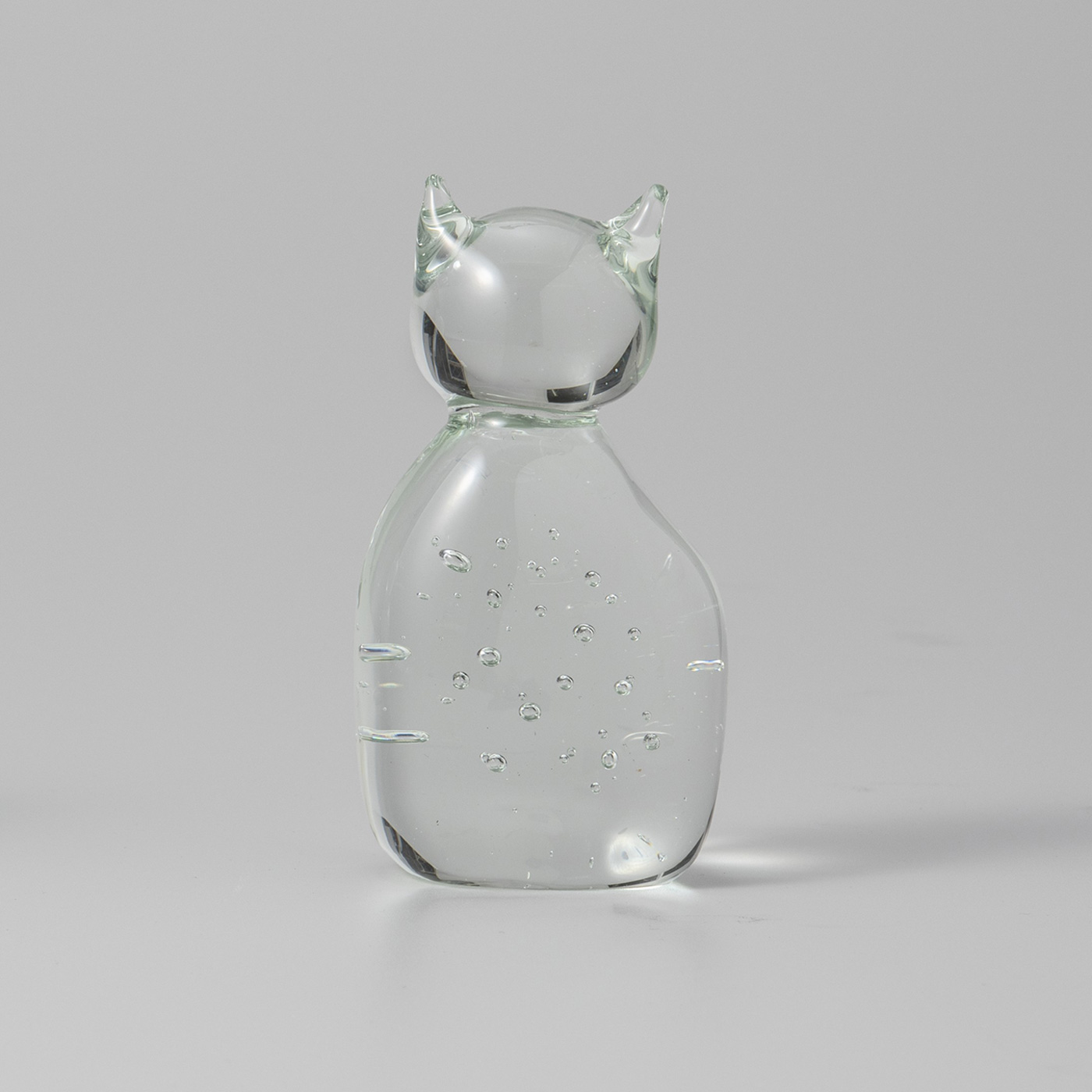 SeeMONO|つるんとかわいい ガラスのねこのオブジェ〈Clear〉