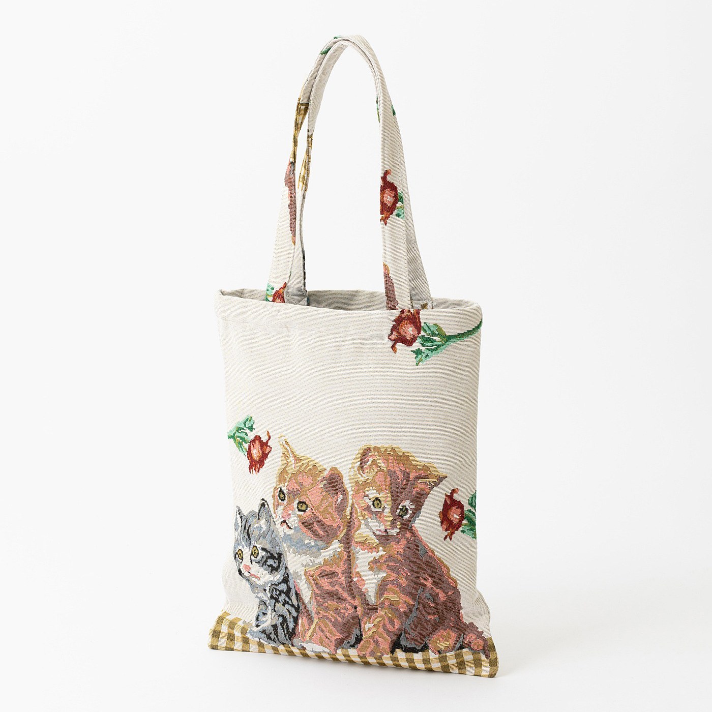 フェリシモの雑貨Kraso［クラソ］|Purr Purr ジャカード織トートバッグ08.White