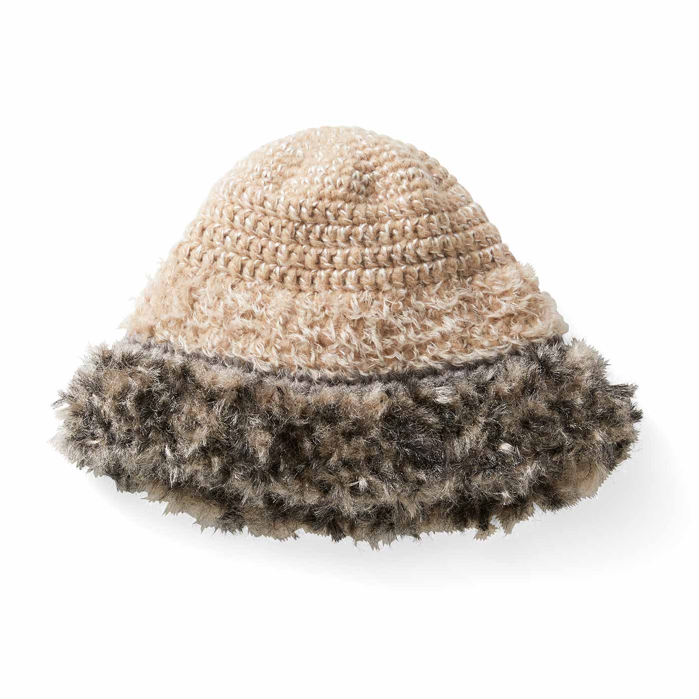 クチュリエ|MISU A BARBE&times;クチュリエヘッドピース かぎ針編みのFurry hat〈︎ベージュ〉